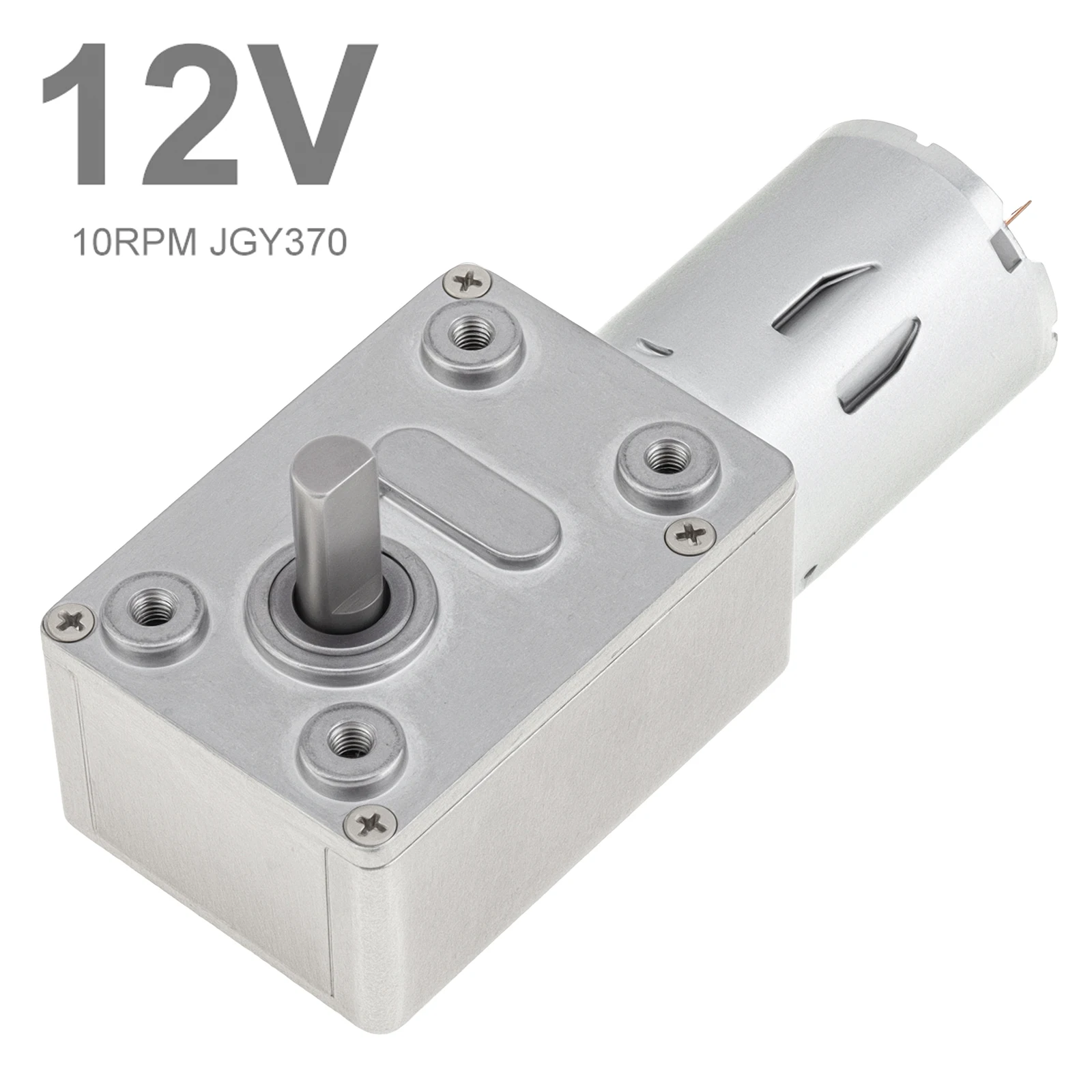 JGY-370 DC Motorreductor de tornillo sin fin 12V 6-160RPM Motor eléctrico Motor de rotación de alto par, Motorreductor de tornillo sin fin
