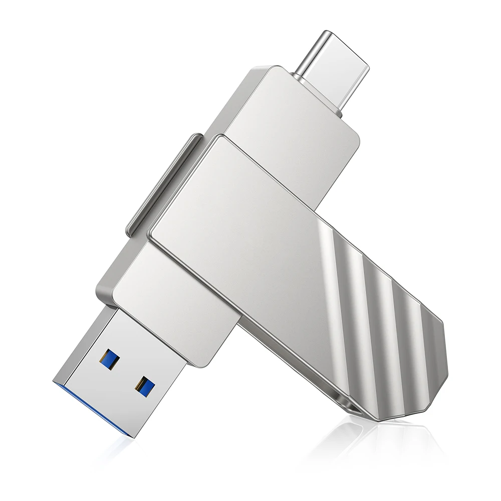 

KOOTION U600 450 МБ/с Высокоскоростной USB 3.2 Портативный USB-накопитель типа C 512 ГБ 256 ГБ 128 ГБ Двойной USB-накопитель Поворотный привод для большого пальца