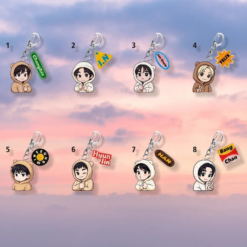 Grupo de meninos Kpop Stray Kids, Hyun Jin, Lee Know DOIT Felix, acessórios Han, bolsas, chaveiros