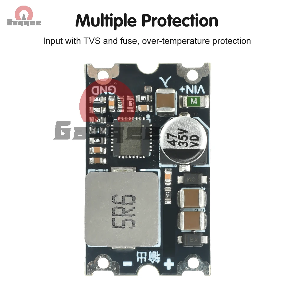 DC-DC Step Down Power Module 6-35V to 5V/12V 8A High Efficiency 95% Buck Converter with Low Ripple Stabilization