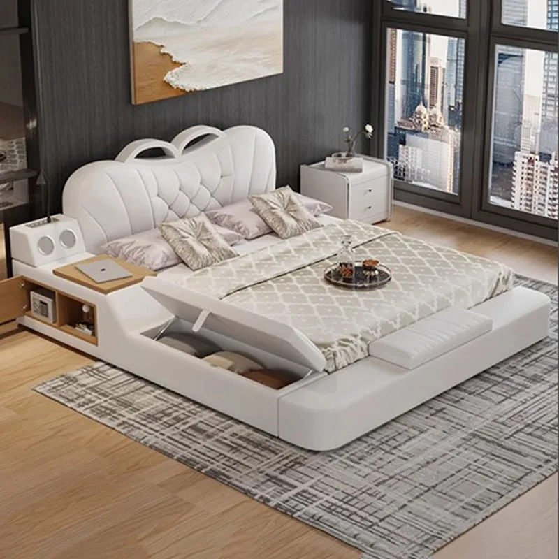

Multifonction Modern Bed Dressing Table Under Storage Wood Couch Bed French Tatami Somieres Y Marcos De Cama Bedroom Furniture