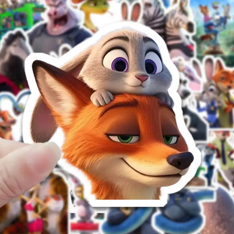 

60 шт., милые наклейки Zootopia 2 Nick Wilde Judy Hopps, креативные наклейки, наклейки «сделай сам», украшения для мобильного телефона, планшета, аксессуары, игрушки, подарок