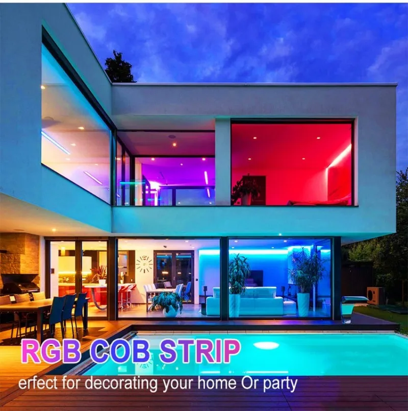 DC12V RGB COB LED Strip 756LEDs/m High Density Flexible FOB COB Linear Led Lights Tape for Indoor Decoration Lighting