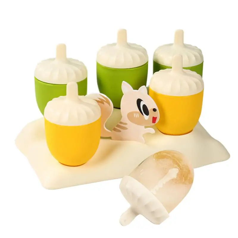 Ice Cream Mold Squirrel Design Lolly Popsicle Cream Mold Easy Release Popsicle Maker Molds Ice Pop Molds For Juices Purees And