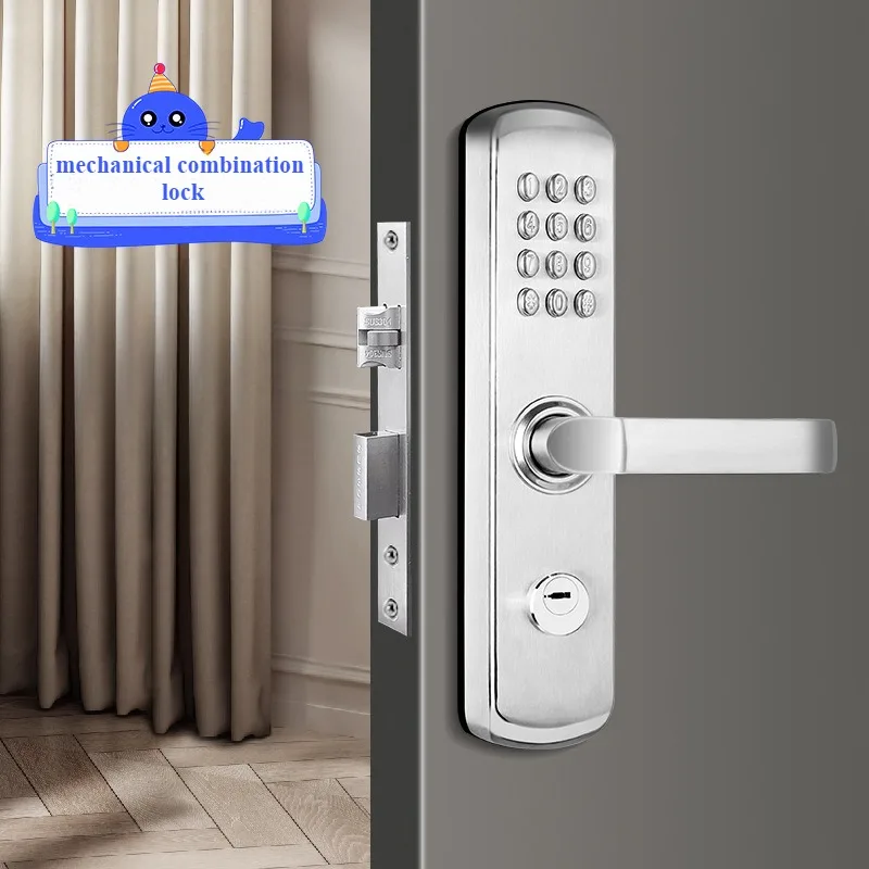 Stainless Steel Mechanical Code Lock Particle Button Combination Keyboard Waterproof And Tamper-proof Security Door Lock