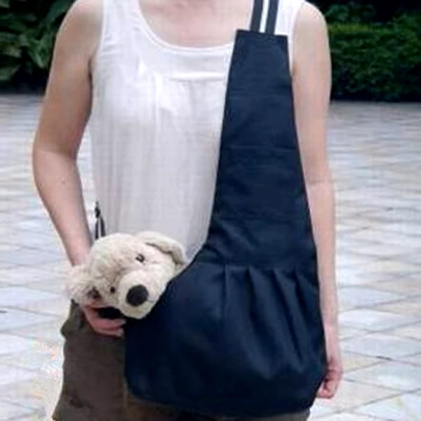 

Oxford Cloth Single-Shoulder Sling Bag Pet Carrier Size S Black Breathable Dog Cat Carrier Bag Adjustable Strap Safe Hook