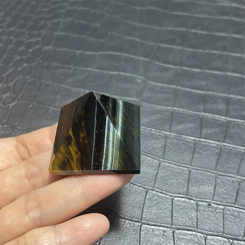 Natural Yellow Blue Tiger Eye Meditation Quartz Crystal Tiger Eye Pyramid Stone Chakra Stone healing Reiki  Home Decoration