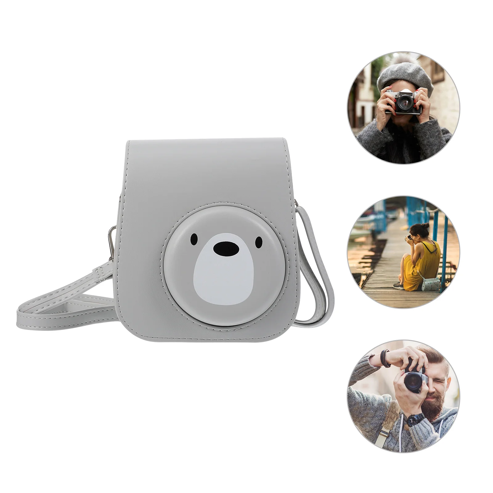 

Protective Instant Camera Case Bag Cartoon Bear Design High Quality Materials Durable Safe Scratch Dirt Dust
