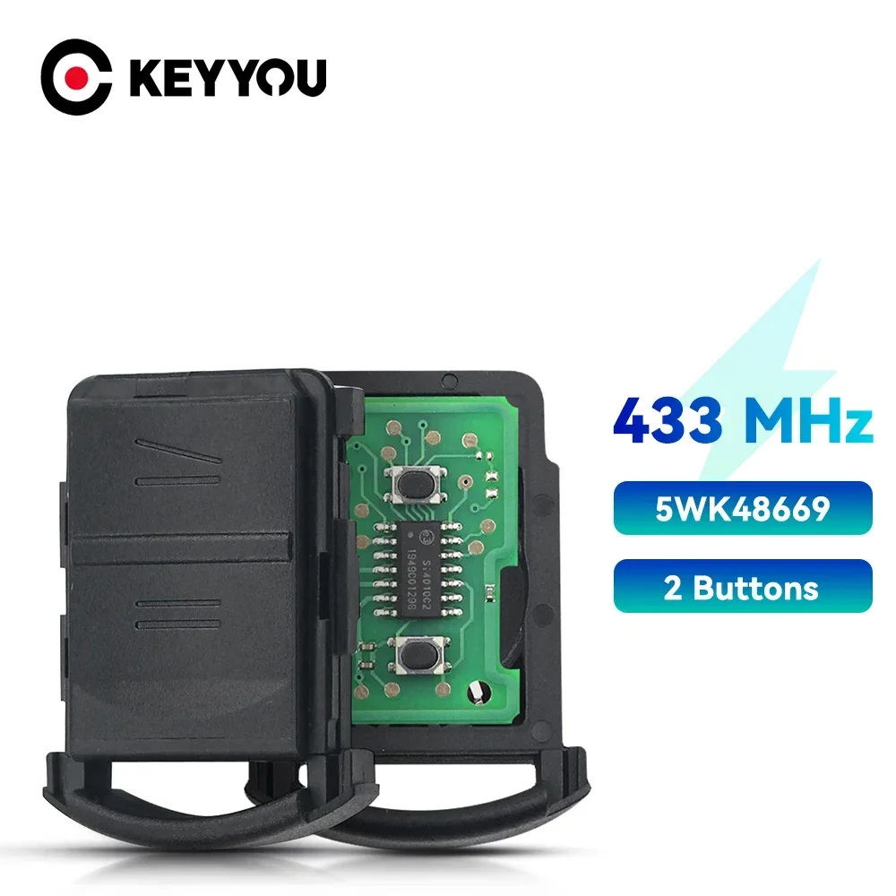 KEYYOU 1Pcs New 2 Buttons ASK 433Mhz Remote Control Key Smart Car Key For Vauxhall Opel Corsa C Meriva Tigra Combo Van 5WK48668