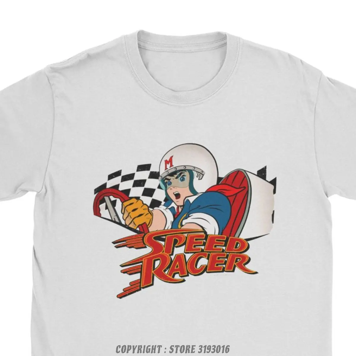 Speed Racer Meteoro Men's Tshirts Cool Christmas Crew Neck T Shirt Cotton Camisas Hombre Harajuku Aesthetic Printed Tshirt Men