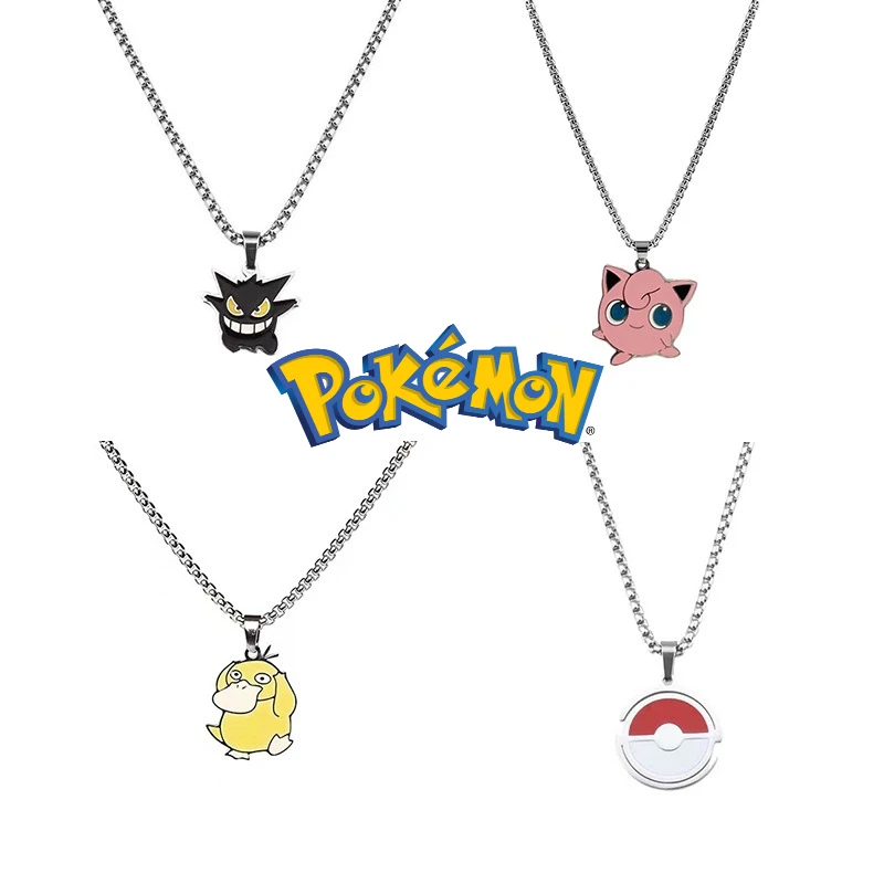 

Cute Pokemon Necklace Kawaii Gengar Pikachu Jewelry Pendants Elf Pendant Cosplay Anime Accessories Children's Toys Birthday Gift