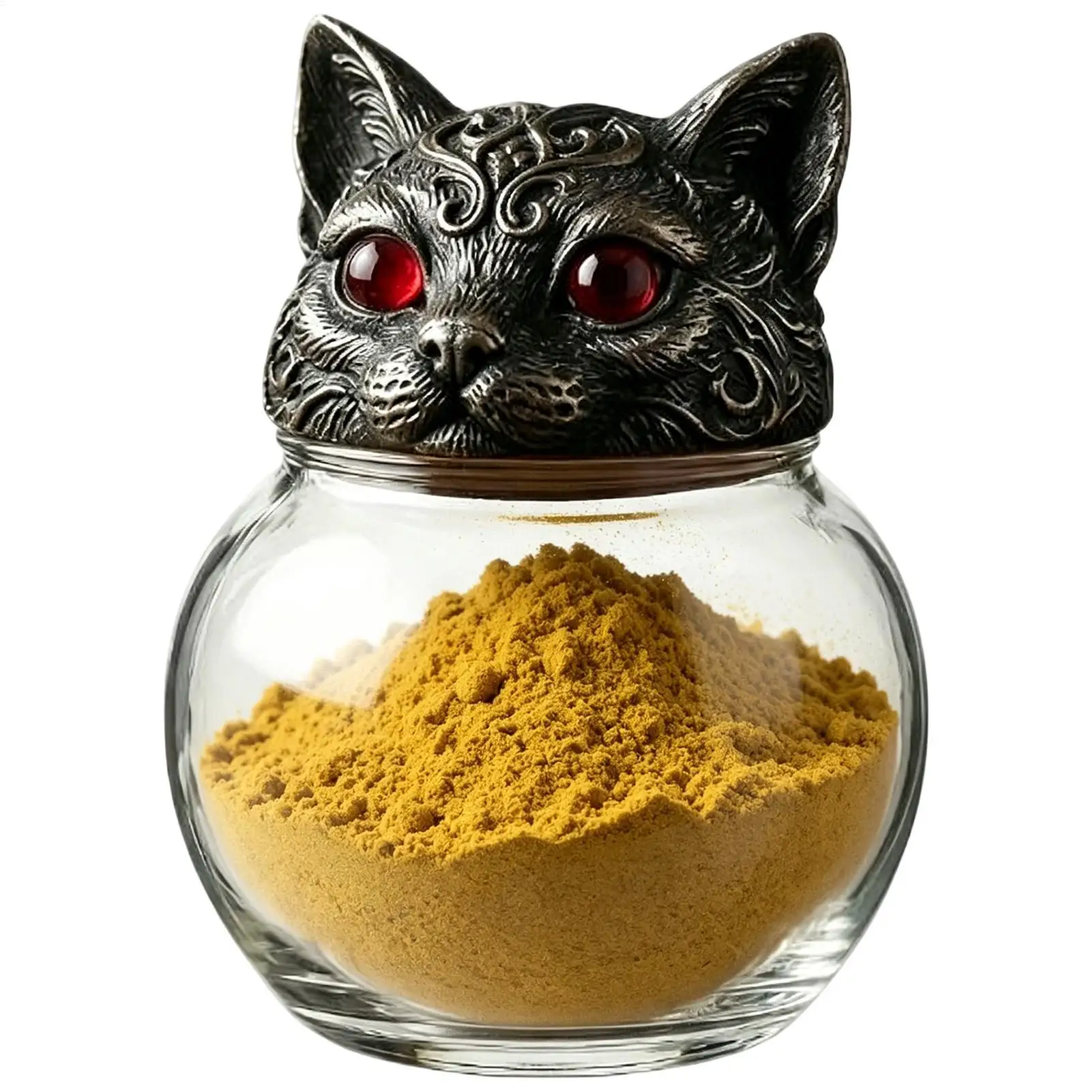 Tarro de especias vintage con cabeza de gato, tarro de boticario, tarro de especias con cabeza de gato bruja, tarros retro con cabeza de gato, recipiente retro para especias, tarros de especias