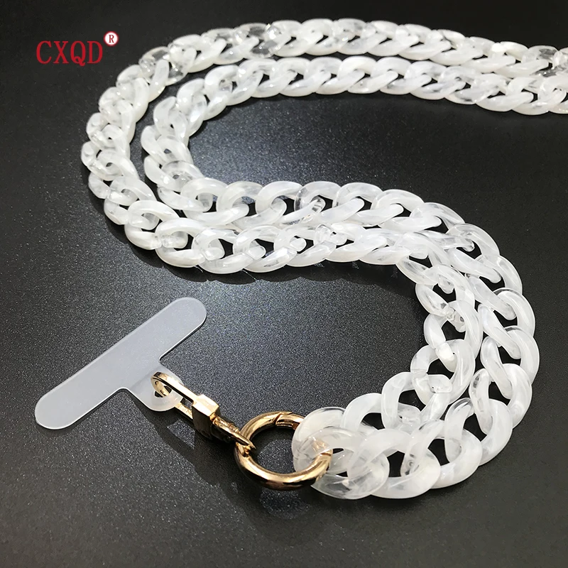 120cm abgeschrägtes Design Anti-Lost Telefon Lanyard Seil Hals riemen bunte tragbare Acryl Handy kette Zubehör Geschenke im Freien – Detail 7