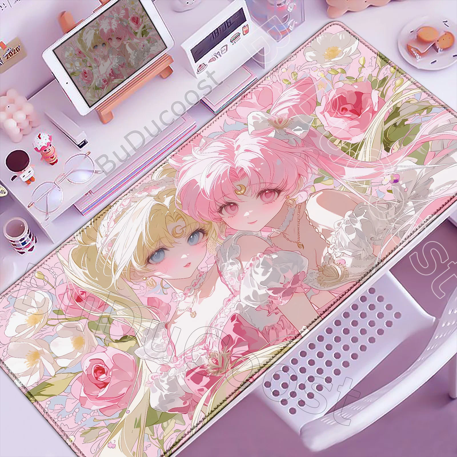 

New Pretty Laptop PC Anime Girls Bedroom Desk Mat XXL Office Computer Lockedge S-Sailor M-Moon Mouse Pad Game Table Keyboard Pad