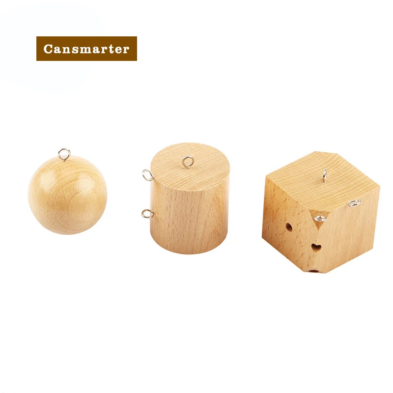 Montessori Baby Toys Froebel GABE 2 Wood Shapes Blocks Pullze Game Learning Educational Preschool Training Ball Toy for Children