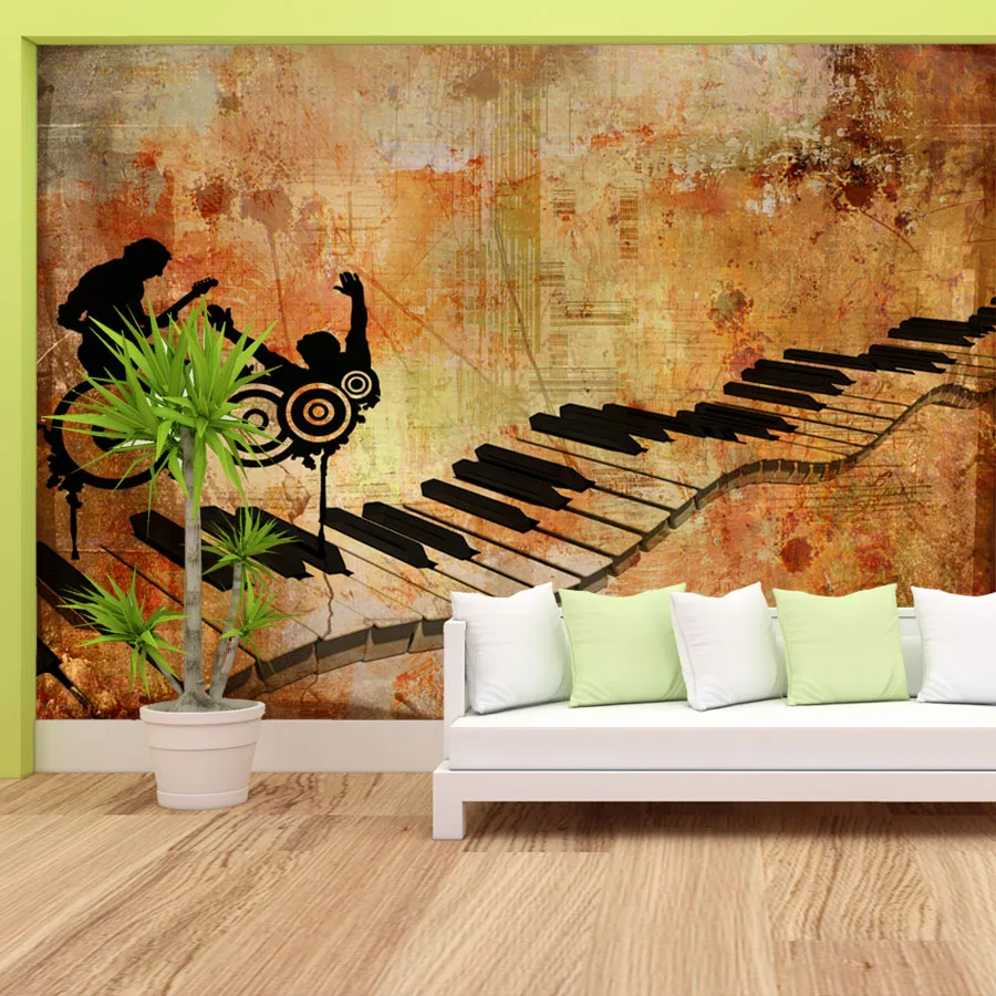 

Изготовленные на заказ съемные обои Peel and Stick для гостиной, спальни, стен, фортепиано, музыка, искусство, контактные обои, домашний декор, фреска для ТВ