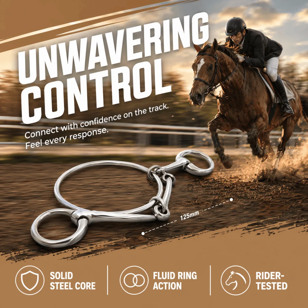 Stainless Steel Horse Mouth Bit Smooth Surface Portable Horse Bit Durable 5 Inch Stainless Steel Bit Track Galloping