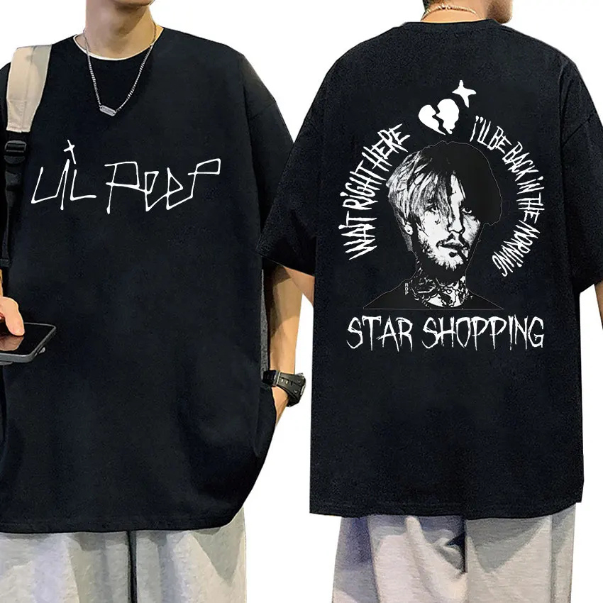 

90s Rapper Lil Peep Vintage Graphic T Shirt Men Hip Hop Fashion Gothic T-Shirts Unisex 100% Cotton Oversized T-shirt Streetwear