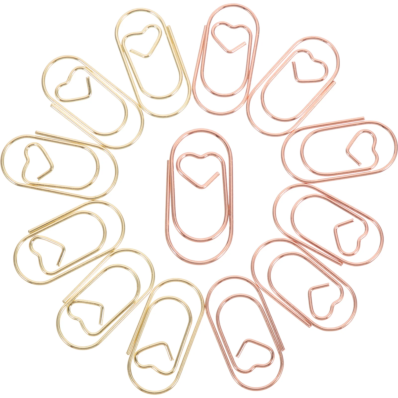 

30pcs Heart Shaped Paper Clips Colorful Decorative Metal Office Document Clips Stationery Supplies for Home School