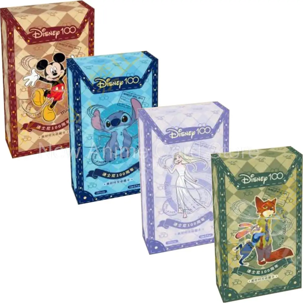 New Card Fun Disney Cards Disney 100th Anniversary Mickey Frozen Stitch Zootopia Cards Handbag Box Paper Hobby Children's Gifts