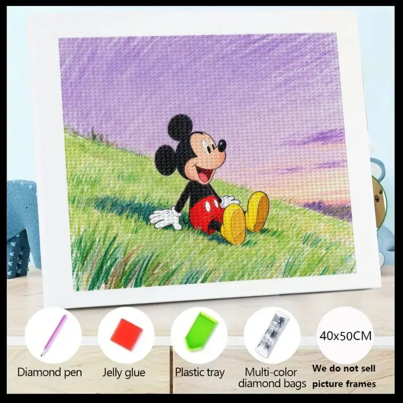 

1 шт. Disney Микки Маус 5D набор для алмазной живописи, полная дрель DIY милый персонаж мультфильма кристалл Алмазная художественная вышивка, расслабляющая