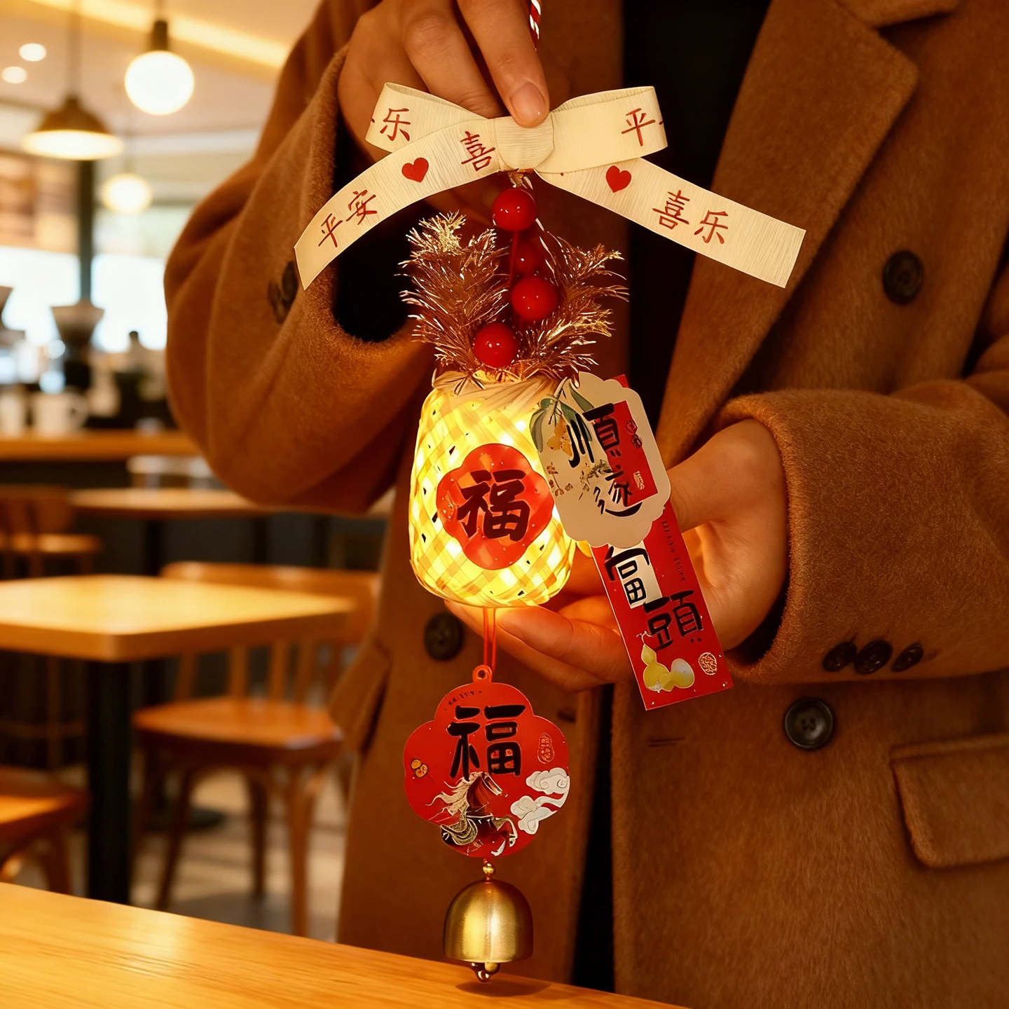 

Новогодний бамбуковый плетеный фонарь 2026: Набор для самостоятельного изготовления, праздничное подвесное украшение, талисман удачи, товары для праздников