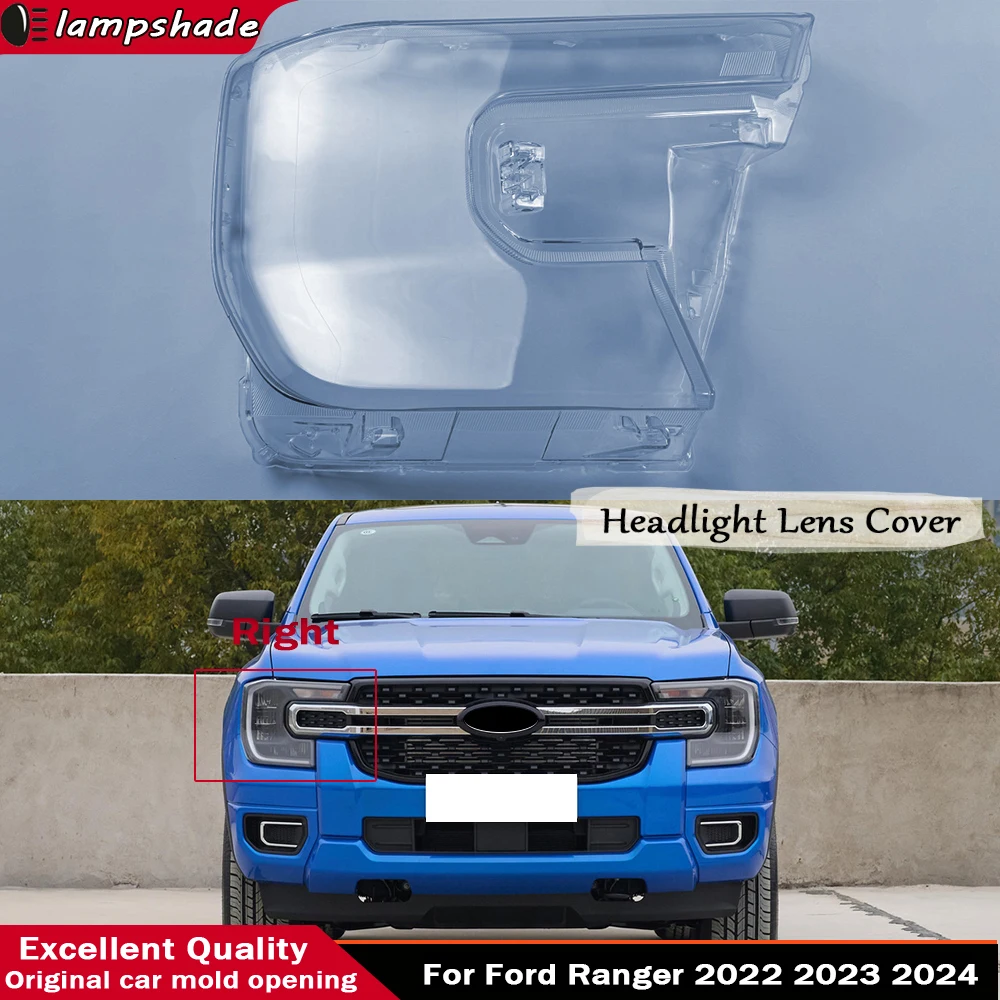 

Для Ford Ranger 2022 2023 2024, левая и правая прозрачная крышка объектива фары, абажур, крышка фары, стеклянный корпус