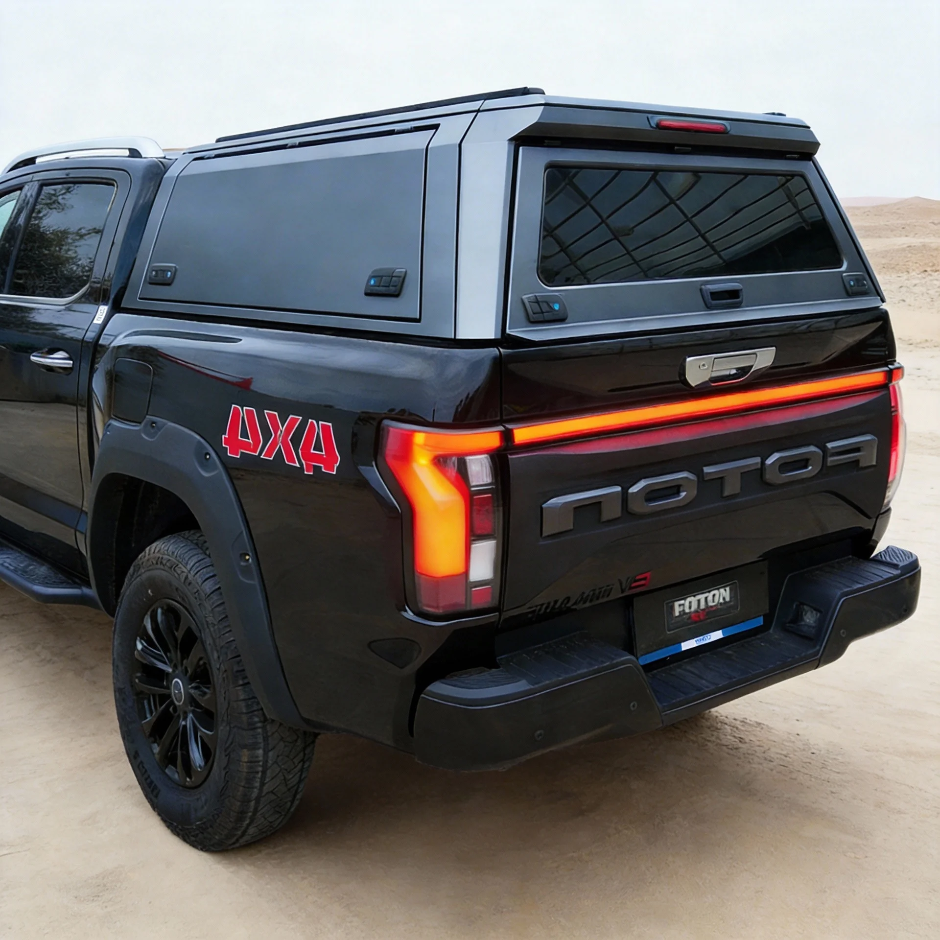 Best 4x4 Waterproof Aluminum Alloy Steel Pickup Hardtop Topper Camper Truck Canopy with Rack for Foton Tunland V9