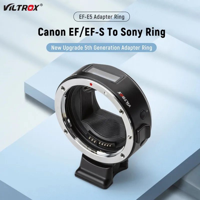 Viltrox EF-E5 Auto Focus Smart Lens Adapter for Canon EOS EF EF-S Lens to Sony E Mount Camera OLED Display Full Frame