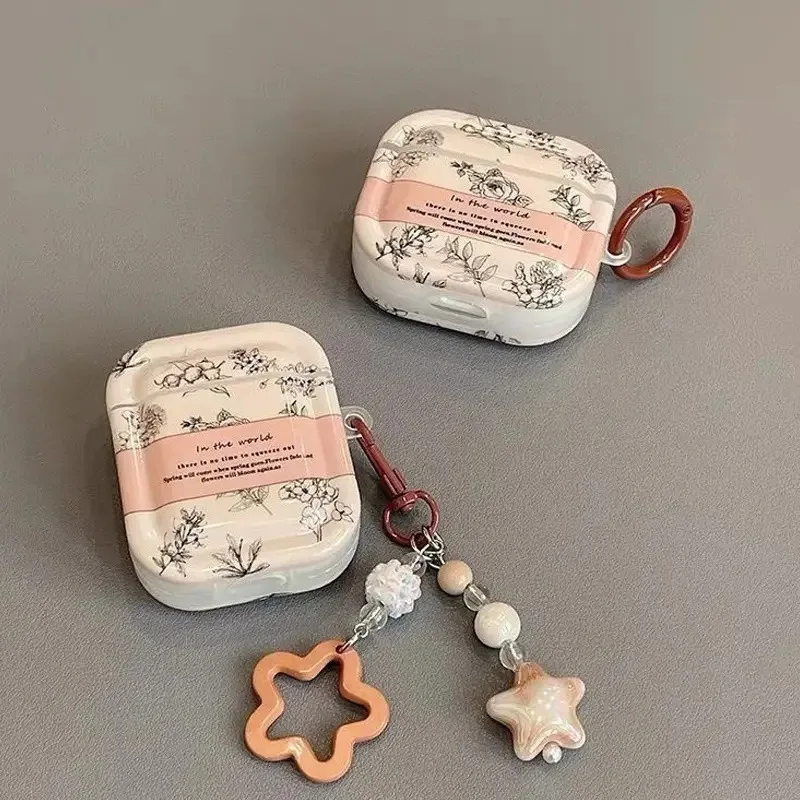 

Water Painting Flowers Case For Airpods 4 3 2 1 Wireless Bluetooth Headphone Case For Airpod Pro2 Headphone Cover with Pendent