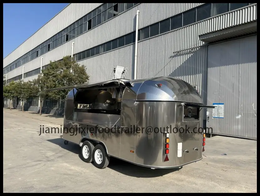 

Fully Equipped Us Standards Bakery Food Truck Pizza Oven Food Cart Mobile Snack Food Trailers with Porch