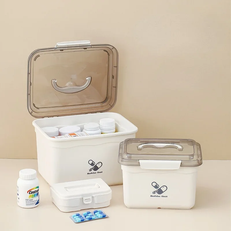 

Household Multifunctional Emergency Medicine Storage Box Mother Double-layer Classified Medical Sealed Pill Case First Aid Kit