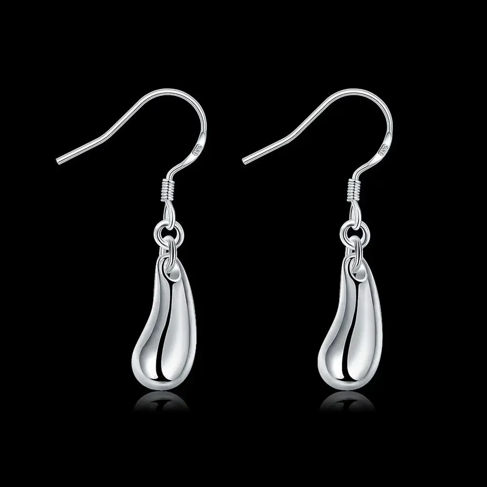 High Quality Water Droplets Long Earrings 925 Sterling Silver Drop Earring For Woman Fashion Lady Christmas Gifts Fine Jewelry