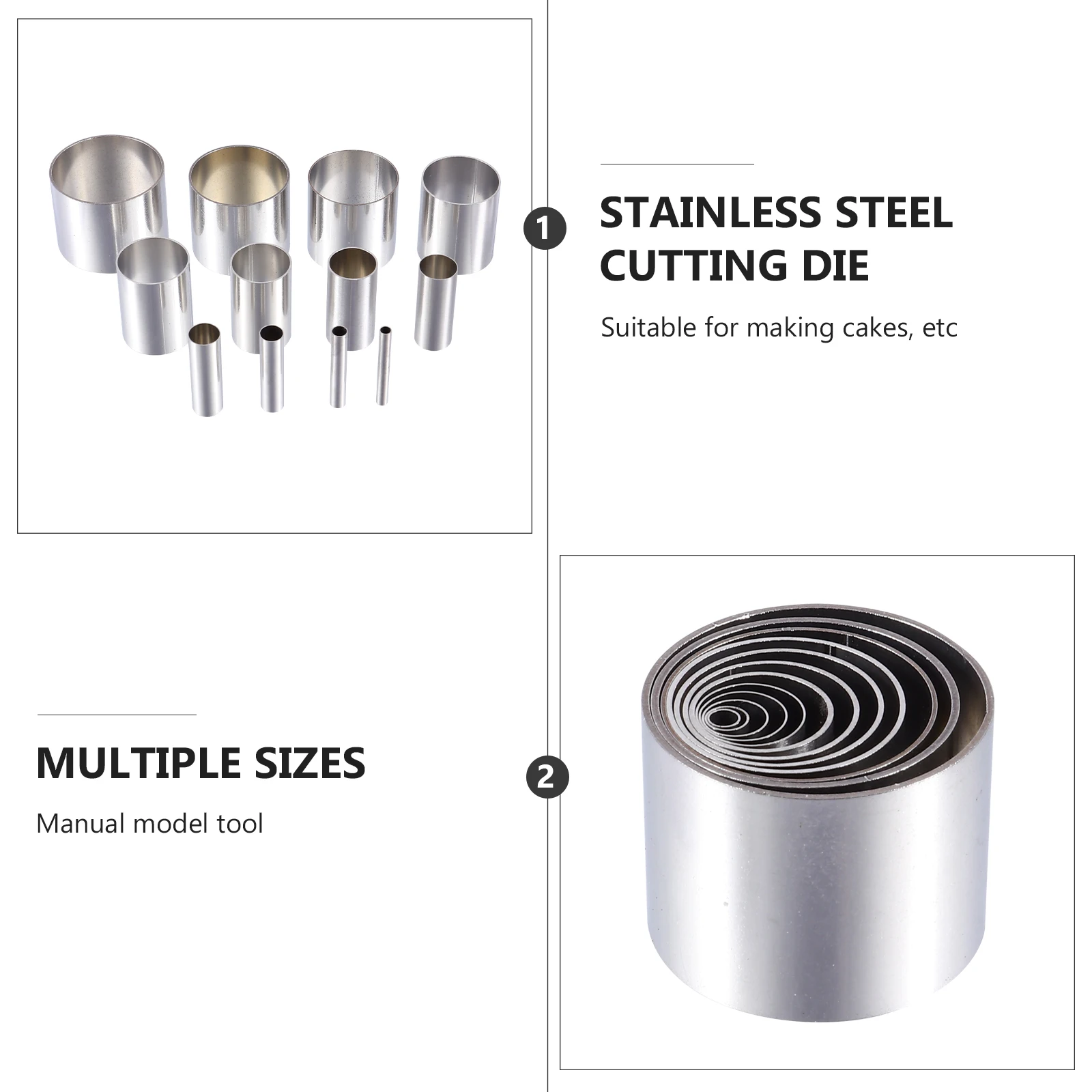 

12Pcs Round Clay Cutters Stainless Steel Circular Molds for Polymer Pottery DIY Crafts Baking Pan Kitchen Supplies