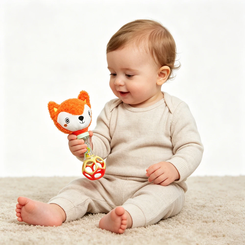 Soft Plush Doll - Brinquedo de Chocalho de Pelúcia Macio