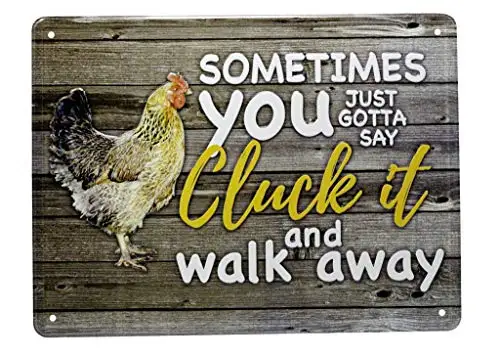 Kalynvi Cluck It Chicken coop Signs, 8X12 Aluminum tin Chicken Signs | Chicken coop Supplies | Chicken Accessories for coop sign