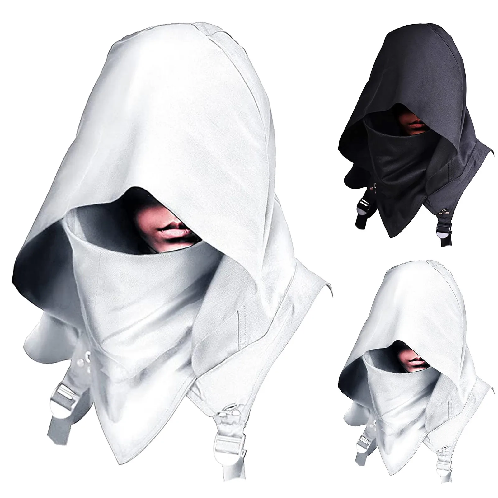 

Hooded Cloak Cape Cowl Adult Cyber punk Costumes Pagan Accessory Cosplay Medieval Assassin Hat Warrior Outfit And Daily Wear