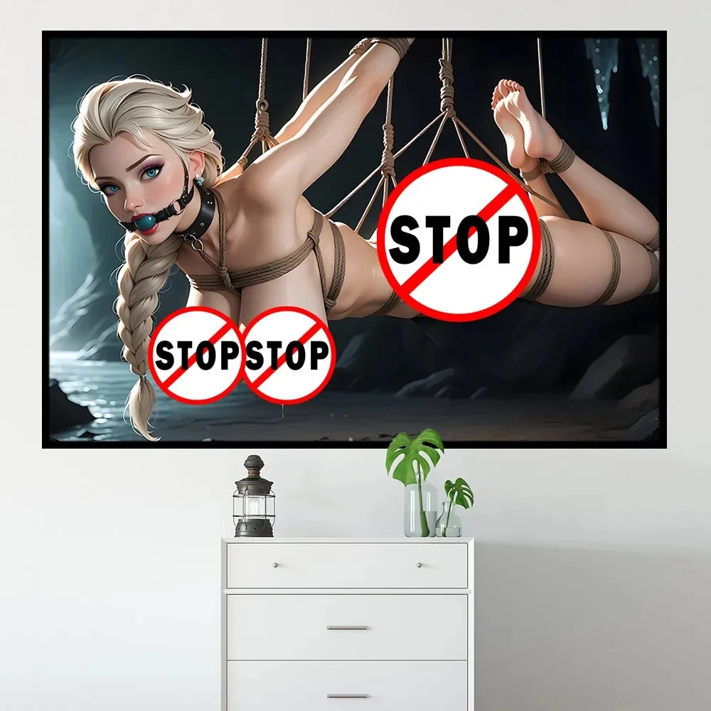 Sexy Naked Cartoon Beauty Decorative Painting Canvas Poster High-definition Wall Art Home  Living Room Decor Mural Wall Sticker