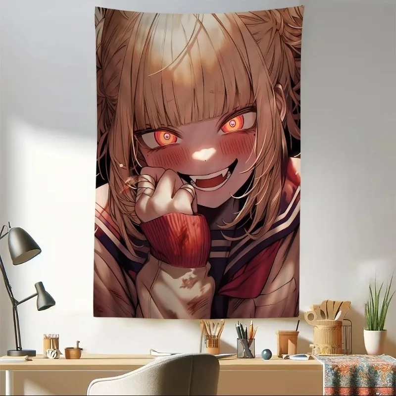 Himiko Toga anime Good Quality DIY Wall Tapestry Hanging Tarot Hippie Wall Rugs Dorm INS Home Decor