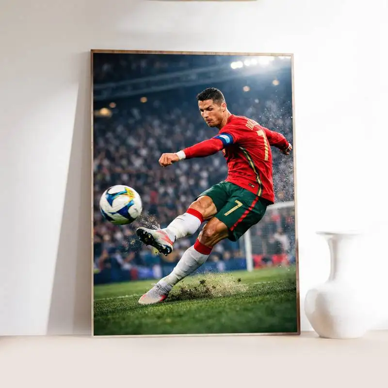C-Cristiano R-Ronaldo Poster, selbstklebender Kunst-Aufkleber aus wasserfestem Papier, Wanddekoration für Kaffeehaus, Bar, Zimmer – Detail 5