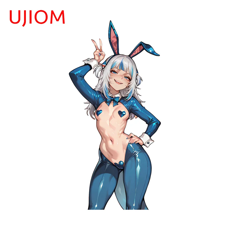 

UJIOM NSFW Gawr Gura Wall Sticker Bunny Girl Refrigerator Standing Posture Graphics Decal Kitchen Cupboard Sunscreen Decoration