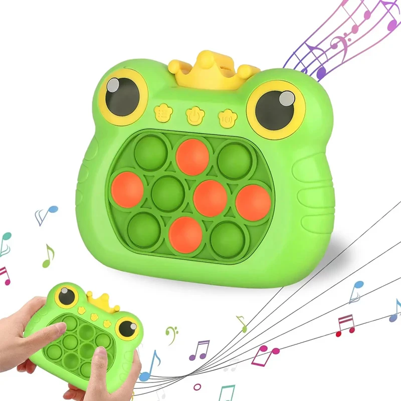 Pop Light Fidget Game Quick Push Bubble Game Handle Toys Boys & Girls Anti-Stress Toys with LED Game Machine Relieve Stress Toys