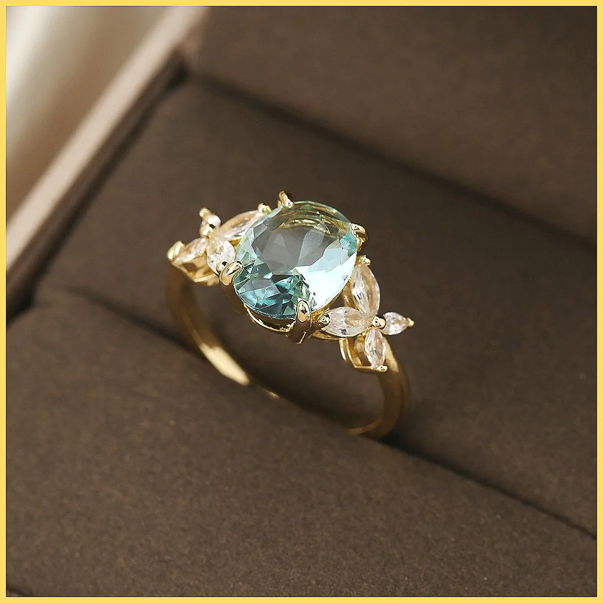 Elegant Butterfly Ring, Gold Plated Geometric CZ Ring with Full Pavé, Fashion Statement for Women