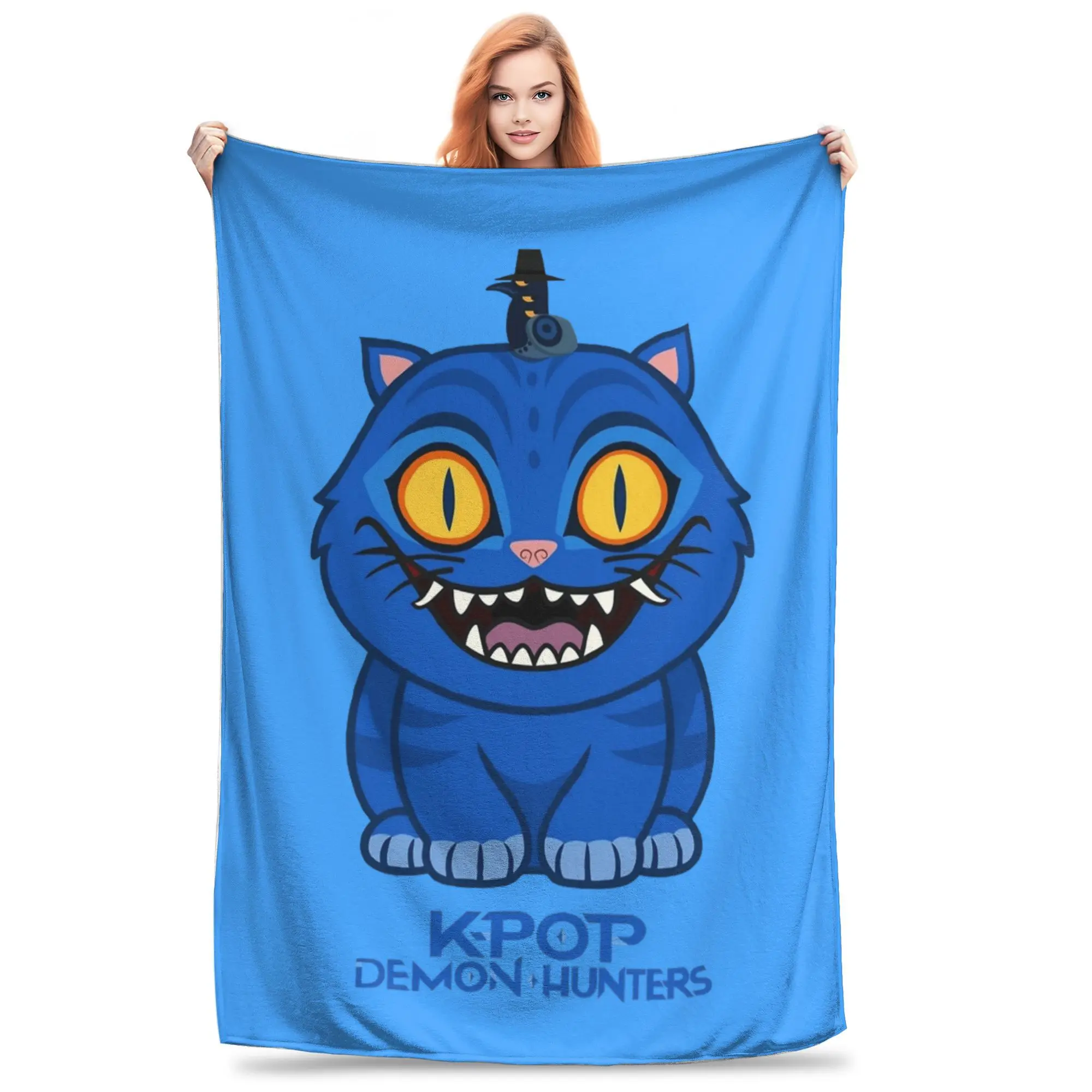 

Crouching Tiger Hidden Bird Kpop Demon Hunters Knitted Blanket Fleece Super Warm Throw Blankets for Outdoor Bedroom Quilt