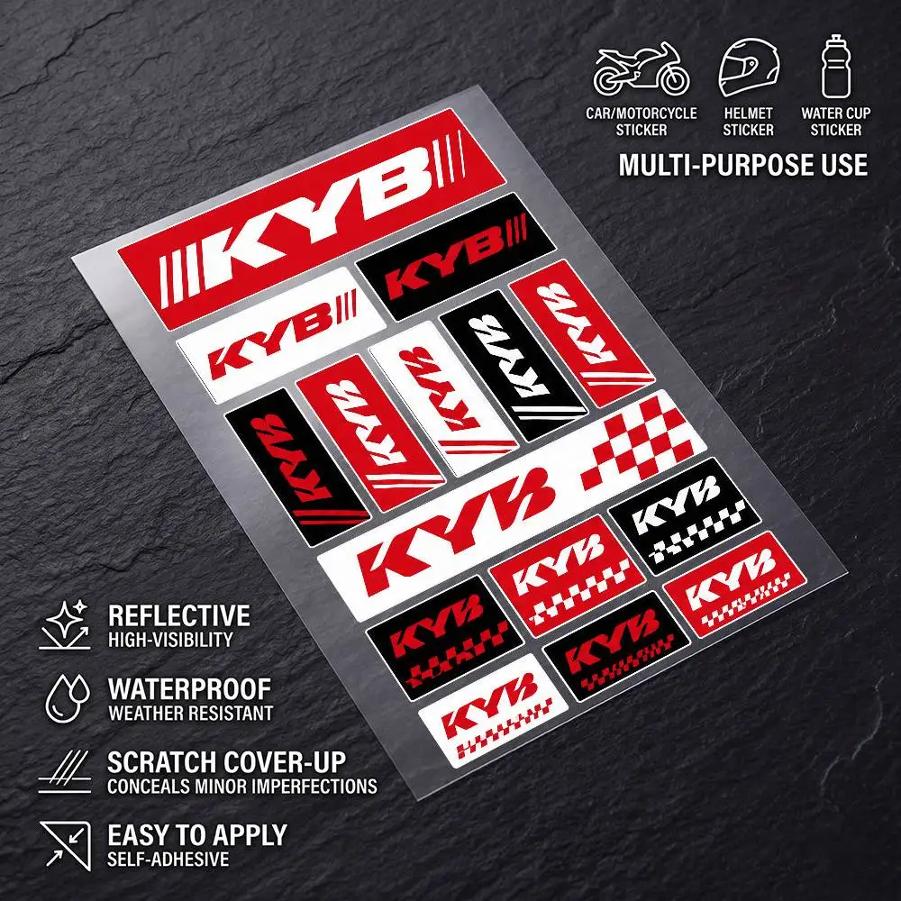 For KYB Multi Scene Waterproof Reflective Scratch Cover Stickers Fit Auto Motorcycle Helmet Refrigerator