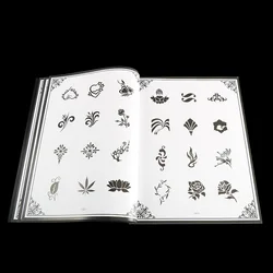 Tattoo Book Five Stars English Letter Feather Symbol Small Logo Skull Butterfly Cat Letter Black White Color Tattoo Manuscript