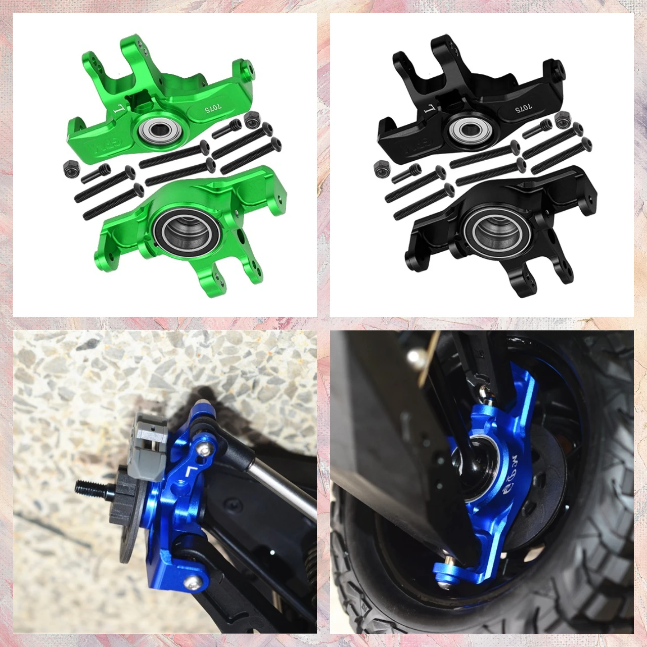 

Передние поворотные рычаги из сплава GPM 7075, большие внутренние подшипники для TRAXXAS 1/7 UDR 8552