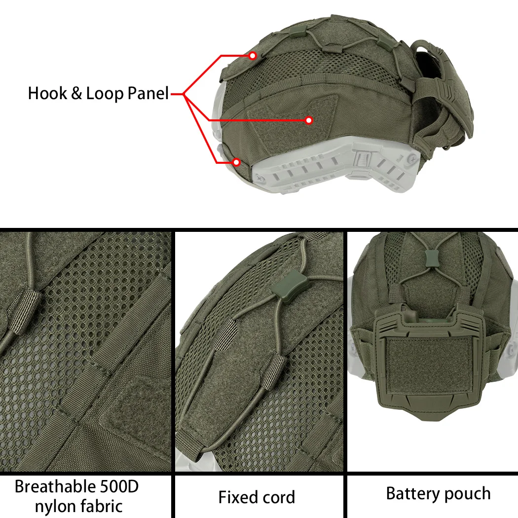 Idgear-戦術的な安全ヘルメット、バッテリーポーチ、ハンティングアクセサリー、3812、nvg用のヘルメットカバー