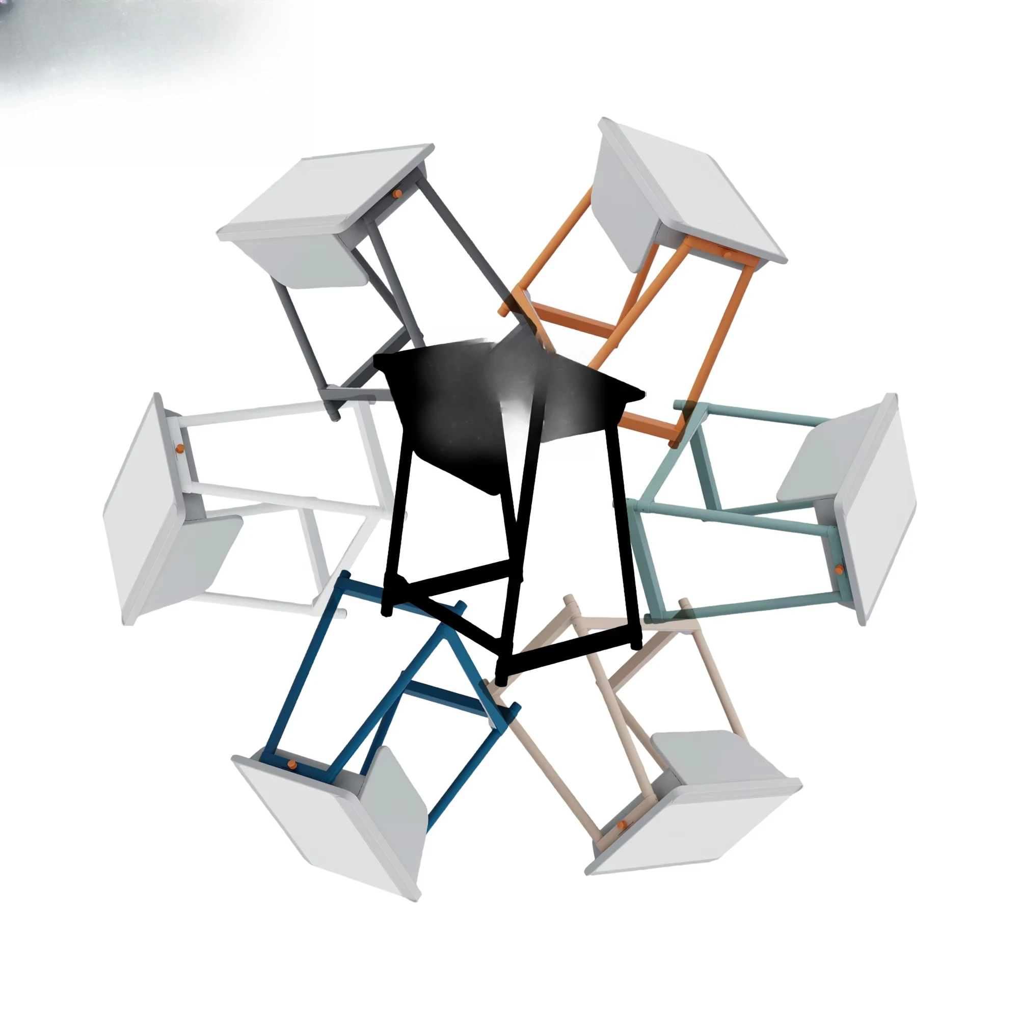 Popular Modern Single Student Desks and Chairs Ergonomic Set School Furniture High School University