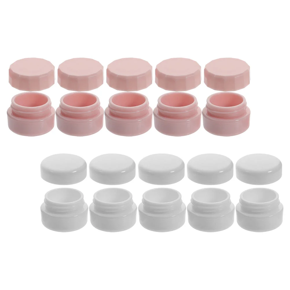 10 Pcs Cream Box Plastic Containers with Lids Refillable Jars Empty Bottle Makeup Pp Lotion Travel